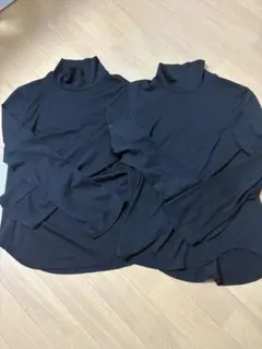 ユニクロ マメヒートテックウールブレンドクルー&タートルネック M 2枚