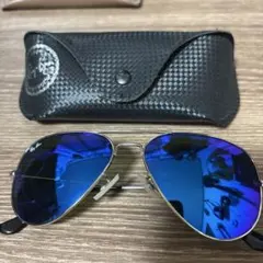 Ray-Ban アビエーター サングラス ブルーミラーレンズ　ケース付き
