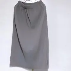 ナロー グレー プリーツ タイトスカート ロング リブ