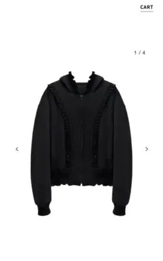 THE ANTHOLOGY サンダー柄 モヘアジップカーディガン ネイビー XL