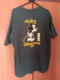 wmb ミッキーマウス Tシャツ ワークマン×ディズニー ダークグリーン