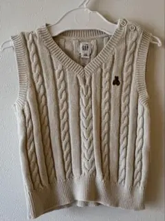 baby GAP セーターベスト ケーブルニット ベージュ 6-18