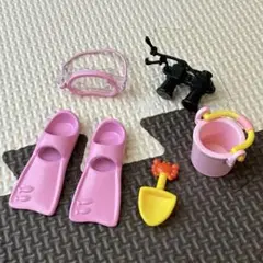 【まとめ売り！】シルバニアファミリー 海 海水浴 フィン ゴーグル 望遠鏡 小物