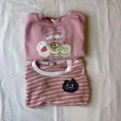 長袖トレーナー　カットソー　二枚セット　90