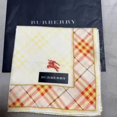BURBERRY 大判ハンカチ イエロー チェック