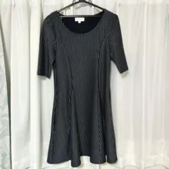 Sweet Mommy ストライプ ひざ丈ワンピース M　授乳服