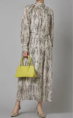 【FRAY I.D】ロングワンピース　ボウタイ　リボン　シアー