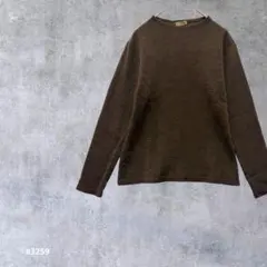 【菜茶】 ボトムネックニット　セーター　ウール　トップス　ブラウン　42