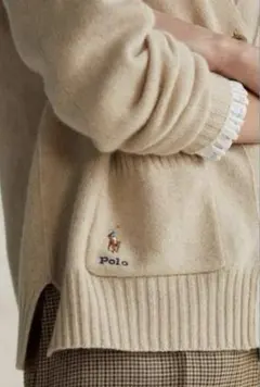 人気カラー♡ラルフローレン♡カシミヤ混ウールカーディガン　ワンポイントポニー刺繍
