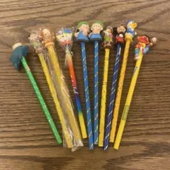 レトロ ディズニー ソフビ付鉛筆 東京ディズニーランド 初期グッズ
