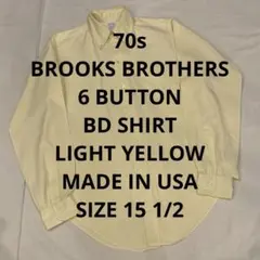 70s 6 BUTTON BROOKS BROTHERS 15 1/2 薄黄色