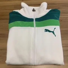 プーマ　トラックジャケット　古着 サイズM 白／緑