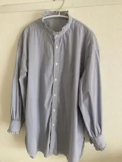 可愛い　ロペピクニック　ストライプ 長袖シャツ フリル襟