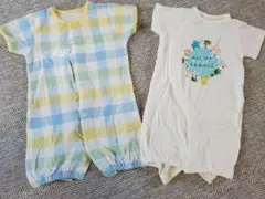 半袖ロンパースセット　お出かけにぜひ!　男女兼用