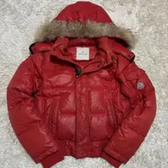 MONCLER y2k お兄系　平成ギャル男　ファーダウンジャケット　レッド
