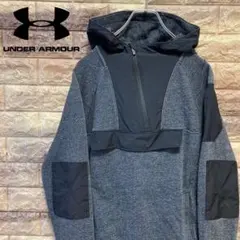 アンダーアーマー　プルオーバー　パーカー　スウェット　黒　灰色