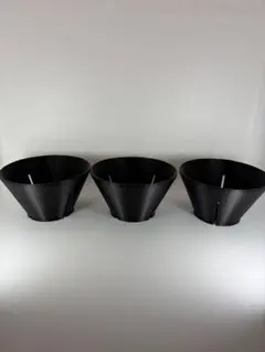 3Dプリント スリット植木鉢 ブラック 3個セット 3Dプリンター鉢 スリット鉢のサムネイル