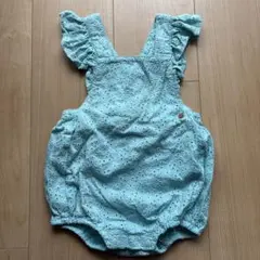 アプレレクール　水色 フリル付きロンパース　80cm