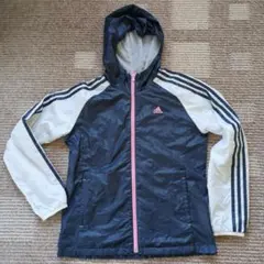 adidas フード付きネイビージャケット