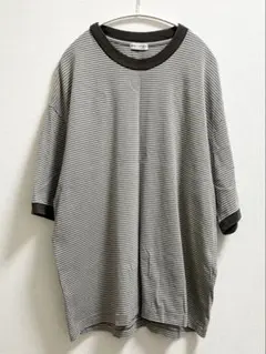 ビューティーアンドユース ボーダーT ブラウン XLサイズ