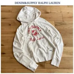 デニム＆サプライ ラルフローレン ロゴプリント ライトスウェット パーカー S