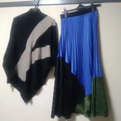 お値下げしました。オズモーシス　プルオーバー＆プリーツスカート2点セット