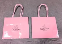 未使用★GODIVA バレンタイン　袋　ピンク　2枚のサムネイル