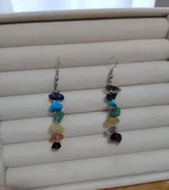 多色天然石ピアス