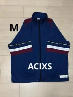 希少 asics アシックス 薄手 ジャケット ネイビー M