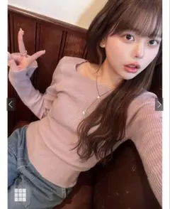 GRL スクエアネックフレアスリーブニットトップス[k9153c]