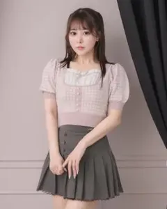 Pium ヨーク切り替えギンガムニット