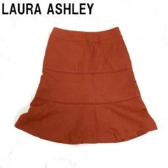 A7493 ローラアシュレイ ロングスカート ウール 裏地あり 茶色系 11