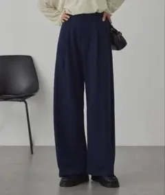 ネイビー ワイドパンツ Sサイズ