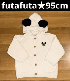 新品未使用★futafutaミッキー ディズニー ニットカーディガン95cm 白
