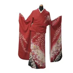 成人式に】正絹振袖 赤地 桜柄 総柄 / 結婚式・卒業式にも - メルカリ