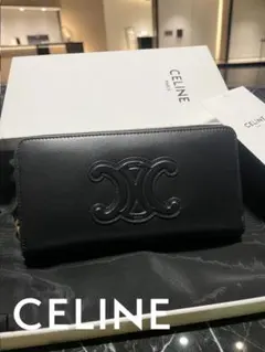 CELINE セリーヌ レザー/トリオンフ/ラウンドファスナー/長財布/のサムネイル