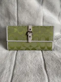 最終値下げ美品‼️COACH コーチシグネチャー柄長財布 手帳ケース付き