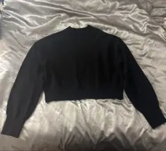 クロップドニットセーター ブラック