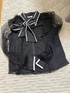 MIIA シースルー黒長袖シャツ