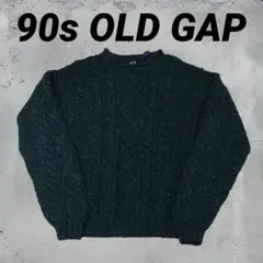 90s OLD GAP ギャップ　モスグリーン ニットセーター ウール　Mサイズ
