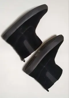 ブラックショートブーツ スエード風