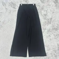 ハイウエストワイドパンツ　フォーマル日本製［66］ブラック