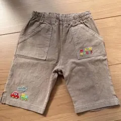 ミキハウス 半ズボン ブラウン　車刺繍