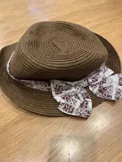 BEBE リボン付きブラウン麦わら帽子　美品‼️のサムネイル