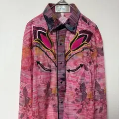 Casa de Lien エスニック 刺繍 長袖 ブラウス ピンク 良品 M