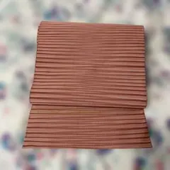 珊瑚色×レンガ色　綴れ織　名古屋帯