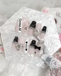 ネイルチップ 現品 オーダー 量産型 スナ系 ちゅるん 地雷 オタクネイル 推し