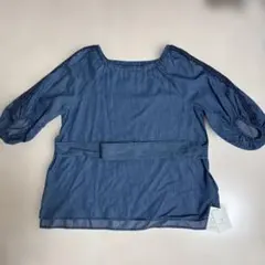 Bou Jeloud デニム調 チュニック 五分袖 刺繍入りのサムネイル