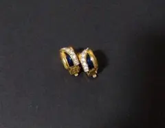 E239　イヤリング　ヴィンテージ　レトロ　ラインストーン　ゴールド