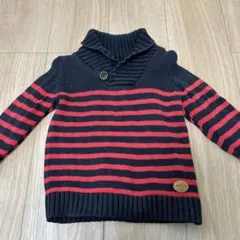 L.O.G.G. ネイビー 赤ストライプ セーター